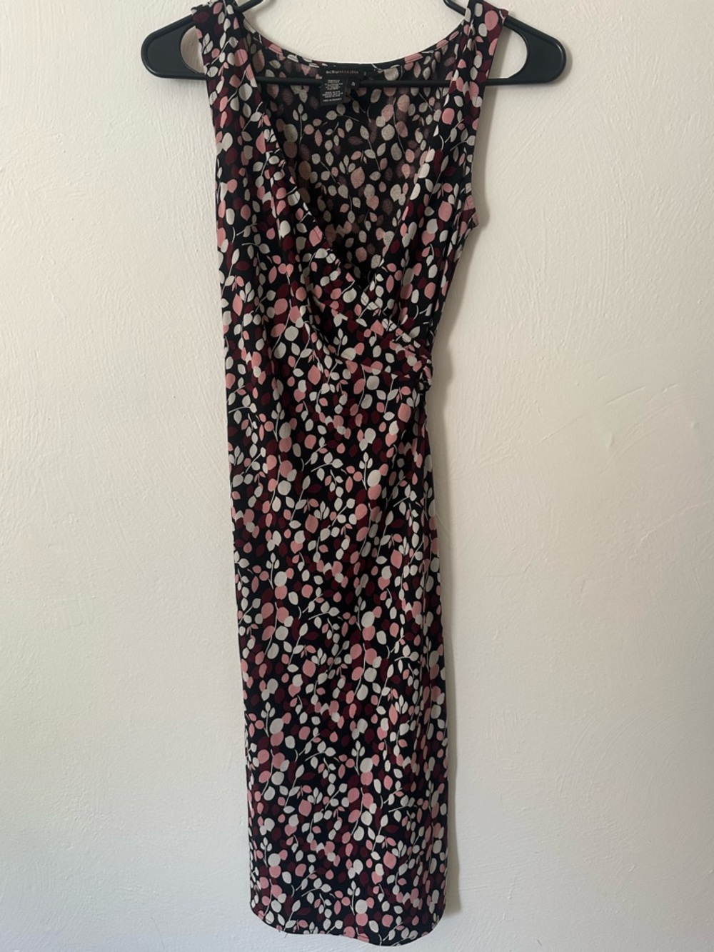 💥 CLEARANCE SALE  BCBGMaxAzria Black Sleeveless Midi Wrap  Dress Small